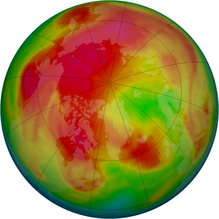 Arctic ozone map for 12 March 1980